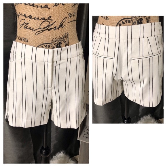 White House Black Market Pants - WHBM Pin Striped Shorts Cream and Black White House Black Market Pants - WHBM Pin Striped Shorts Cream and Black